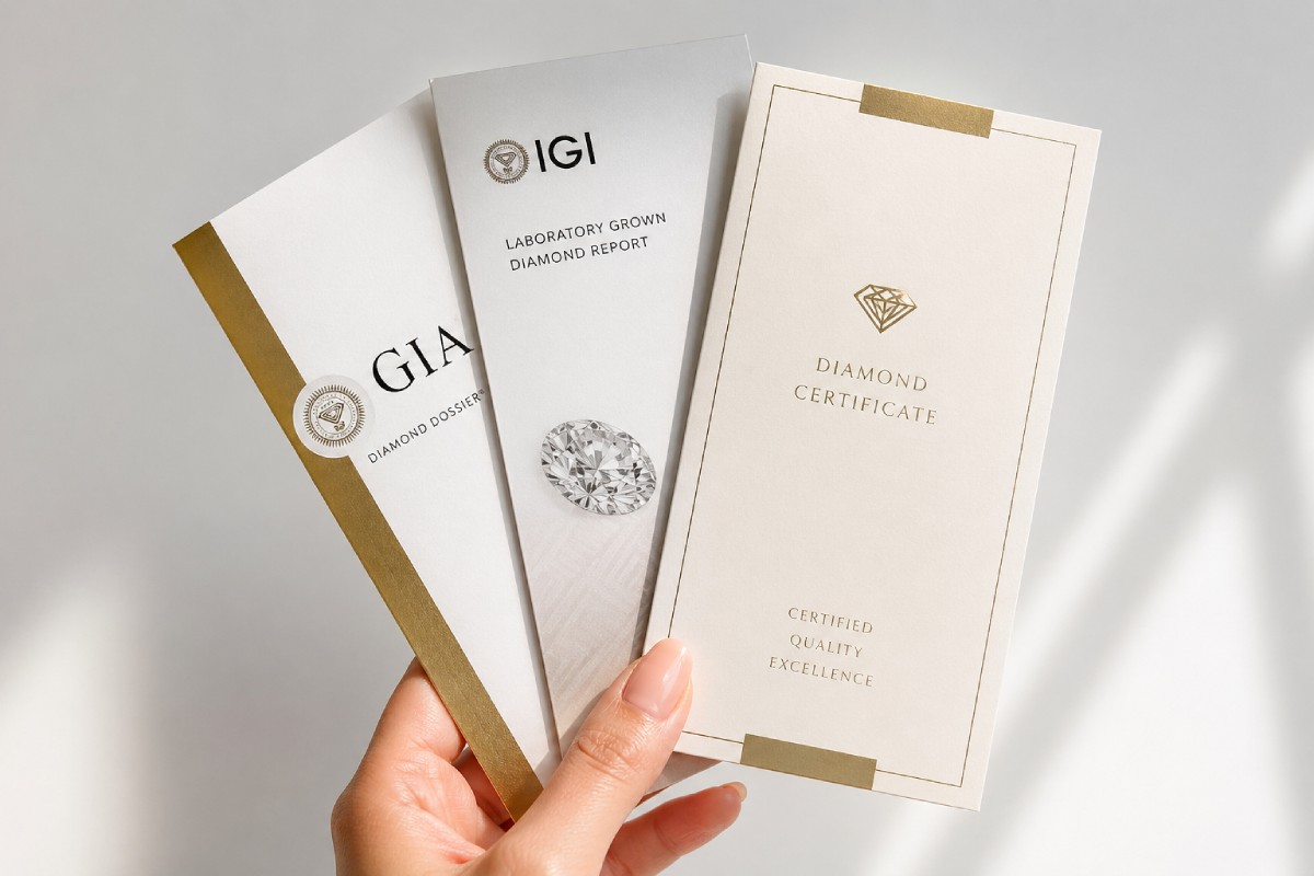 Certificats gemmologiques GIA et IGI pour diamant de synthèse Laboratory Grown – Laveran Paris